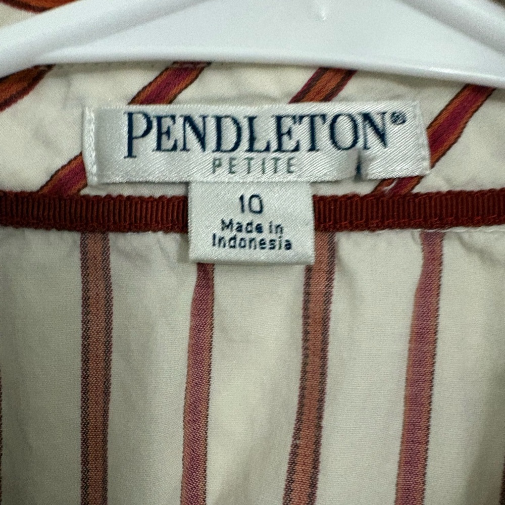Pendleton woman’s Red and White Striped Shirt - Picture 2 of 3